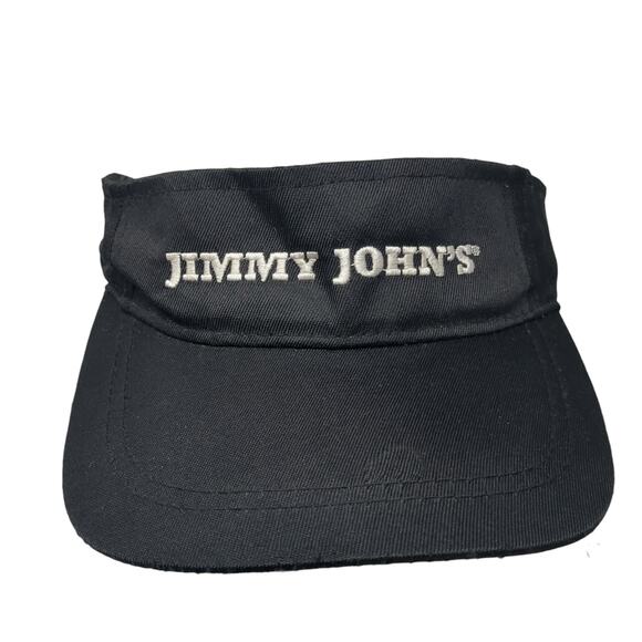 Jimmy John's Sun Visor Hat Black One Size Adjustable Lightweight Embroidered - Picture 1 of 8